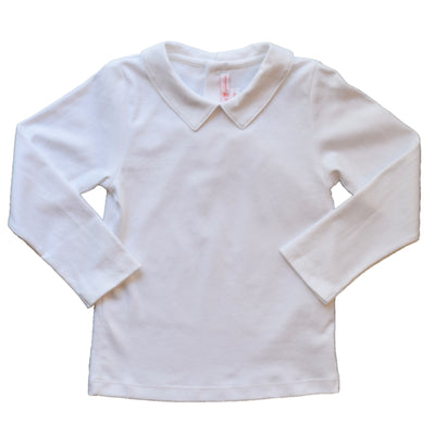 White Peter Pan Long Sleeve Shirt