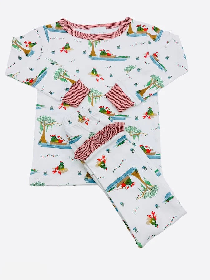 Santa On The Bayou Girl Pajama Set - La Luna